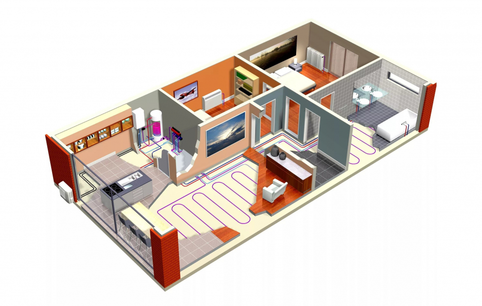 Планировка загородного домика