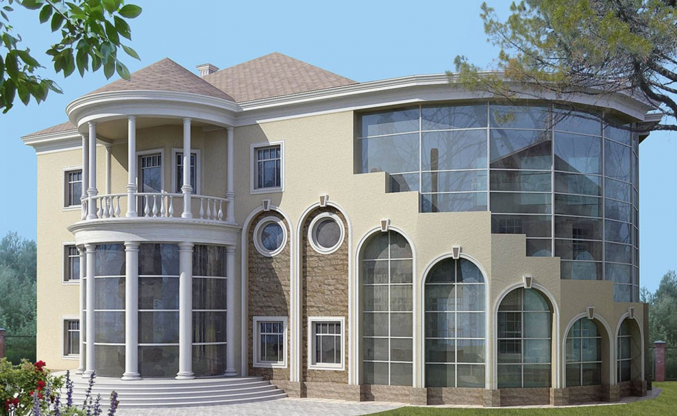 Здание с круглыми окнами