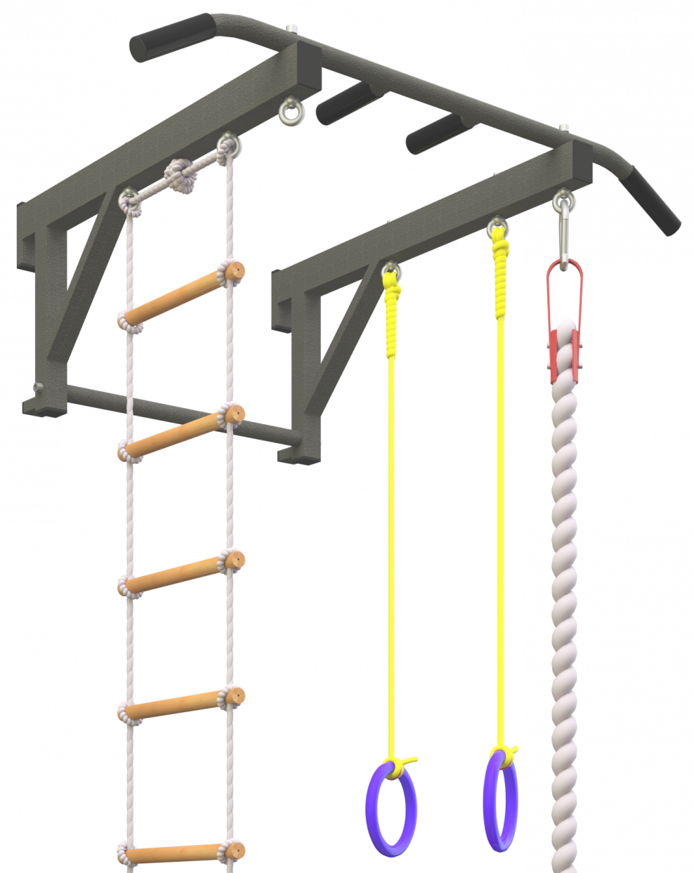 Шведская стенка комбинированная гибрид-ДСК-Б-СПШ антик-серебро