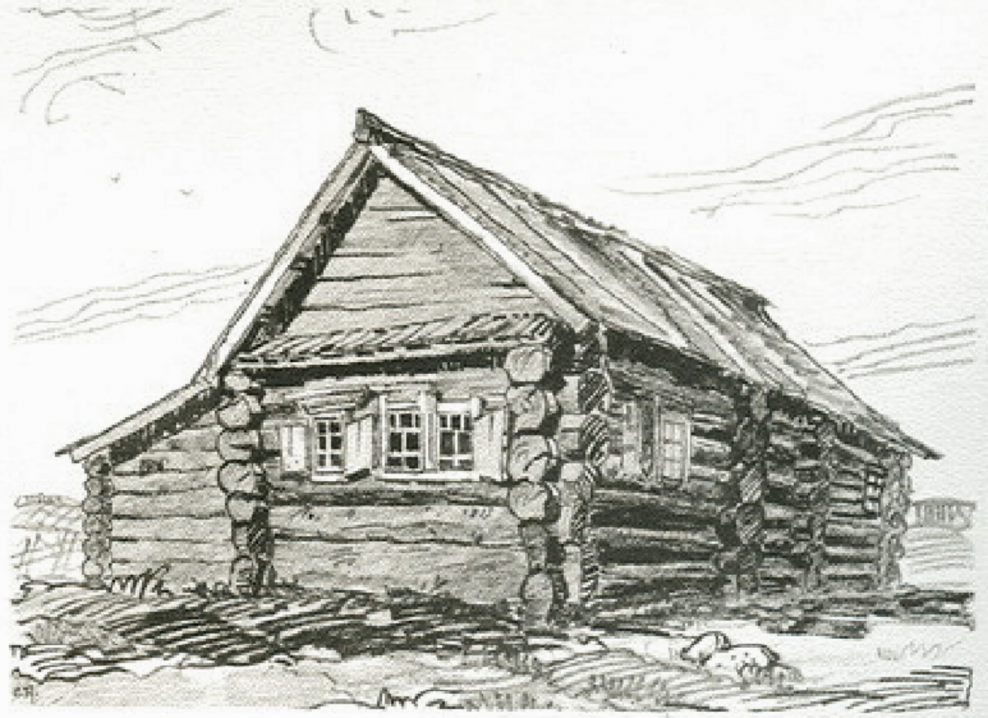 Изба карандашом