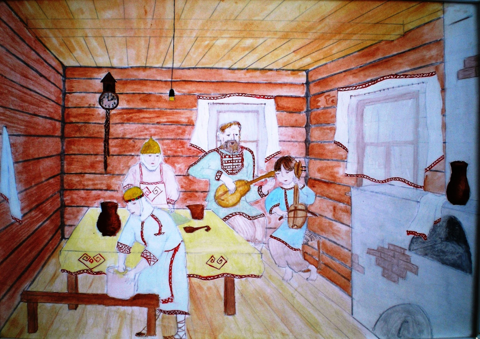 Иллюстрация русской избы