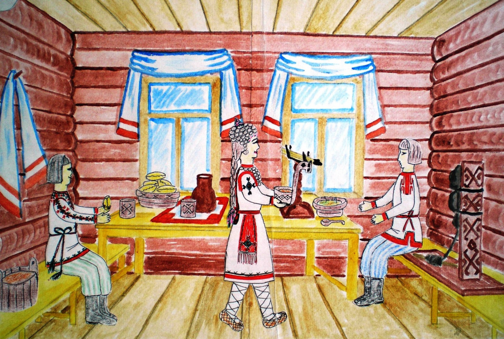 Внутреннее убранство избы