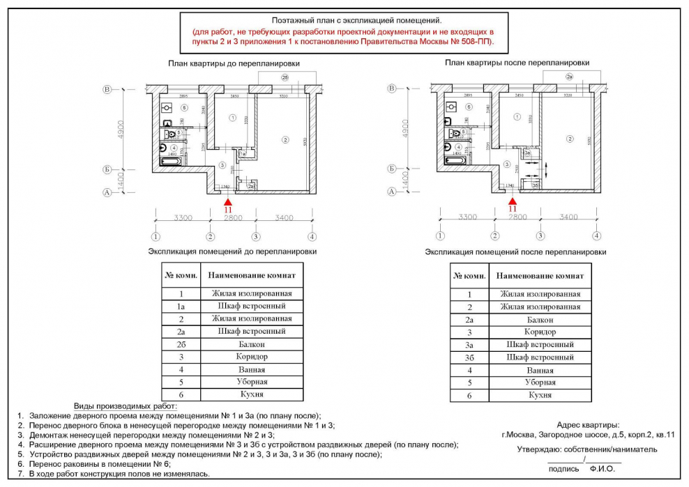Эскизный проект перепланировки квартиры