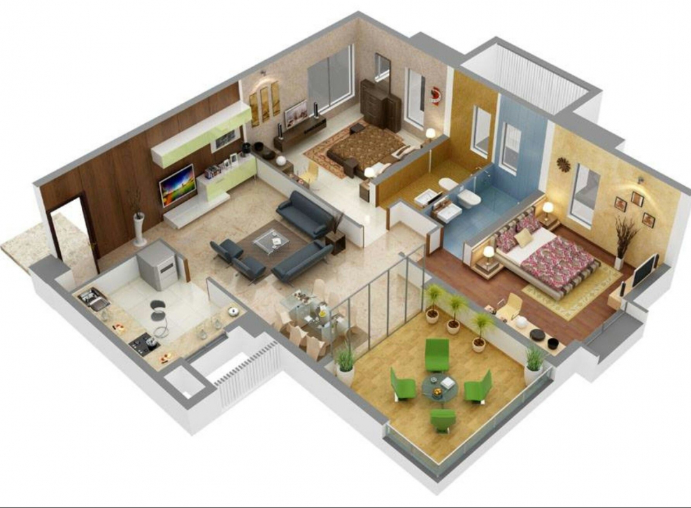 Проектировка квартиры 3 д