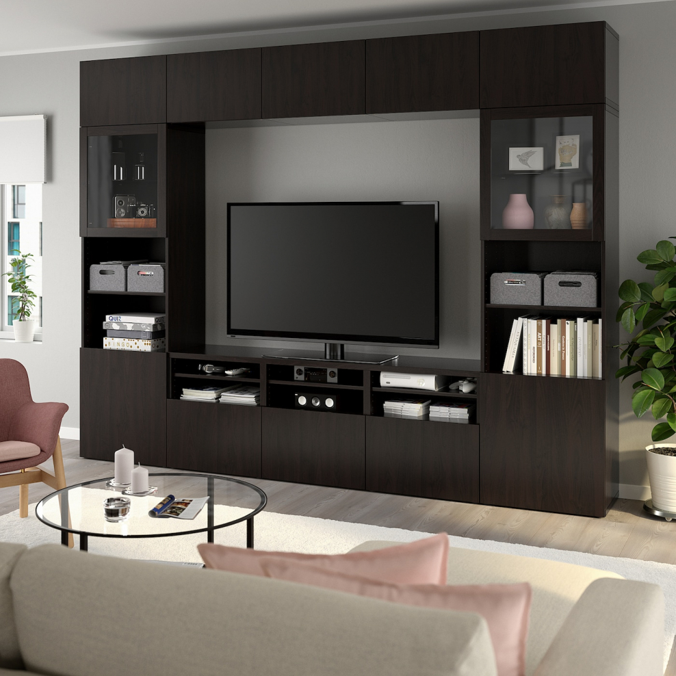 Bestå БЕСТО комб для хран с дверц/ящ, Лаппвикен белый120x40x74 см