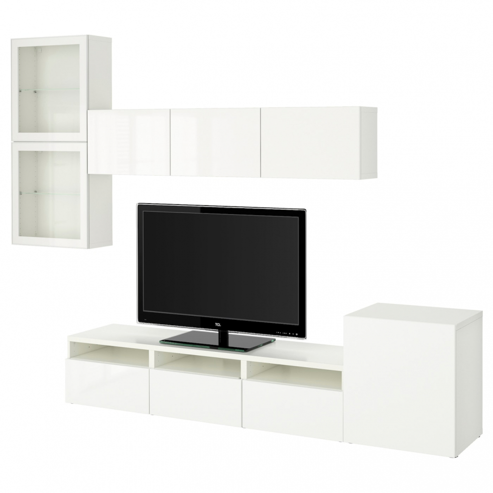 БЕСТО комбинация д/хранения+стекл дверц, белый