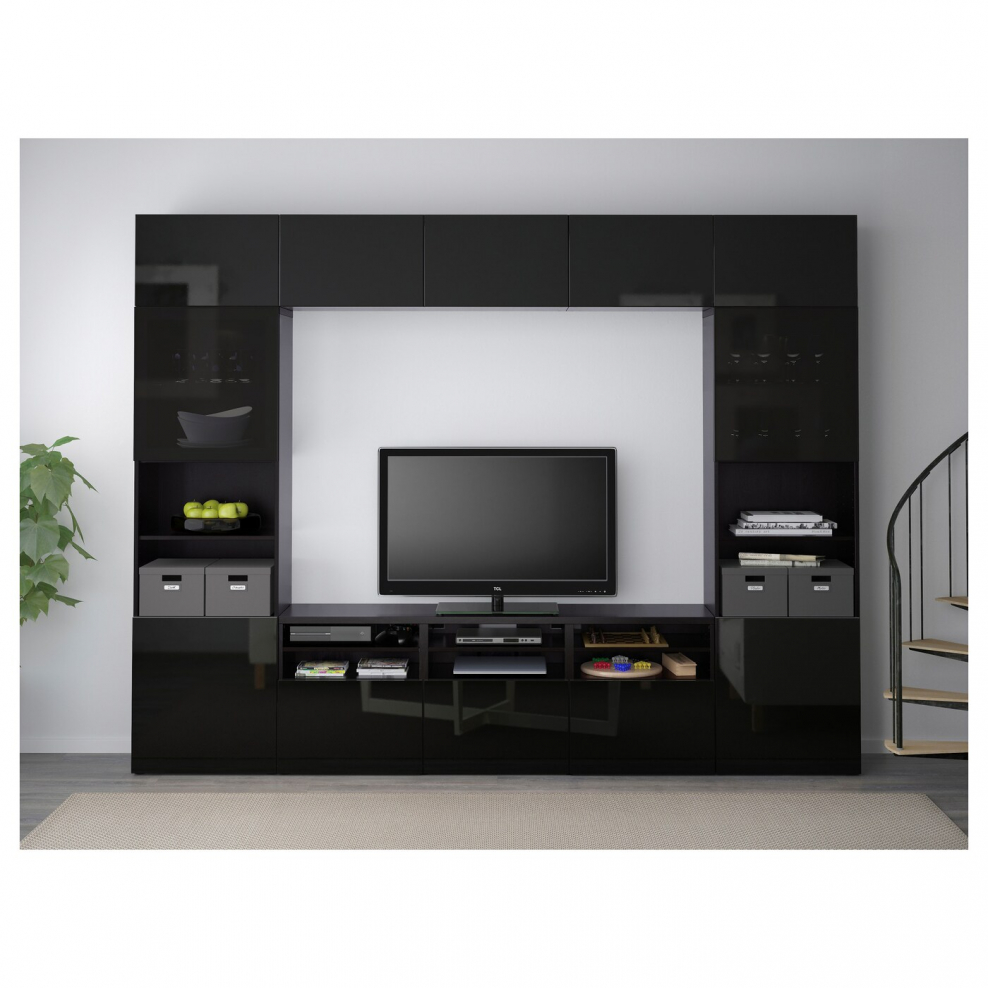 БЕСТО комб для хран с дверц/ящ, Лаппвикен белый120x40x74 см