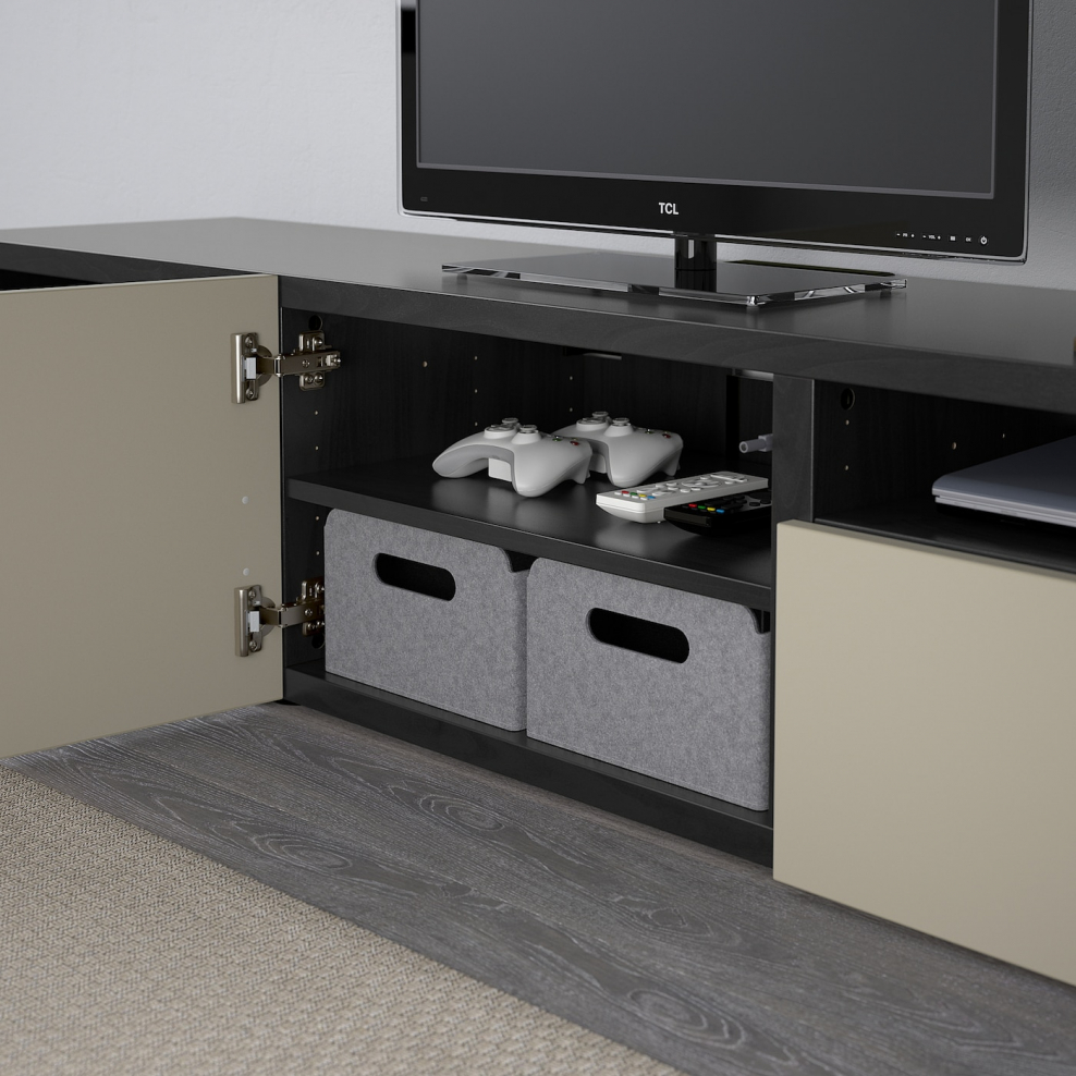 Bestå БЕСТО тумба под ТВ, С дверцами, белый/Лаппвикен белый180x42x38 см