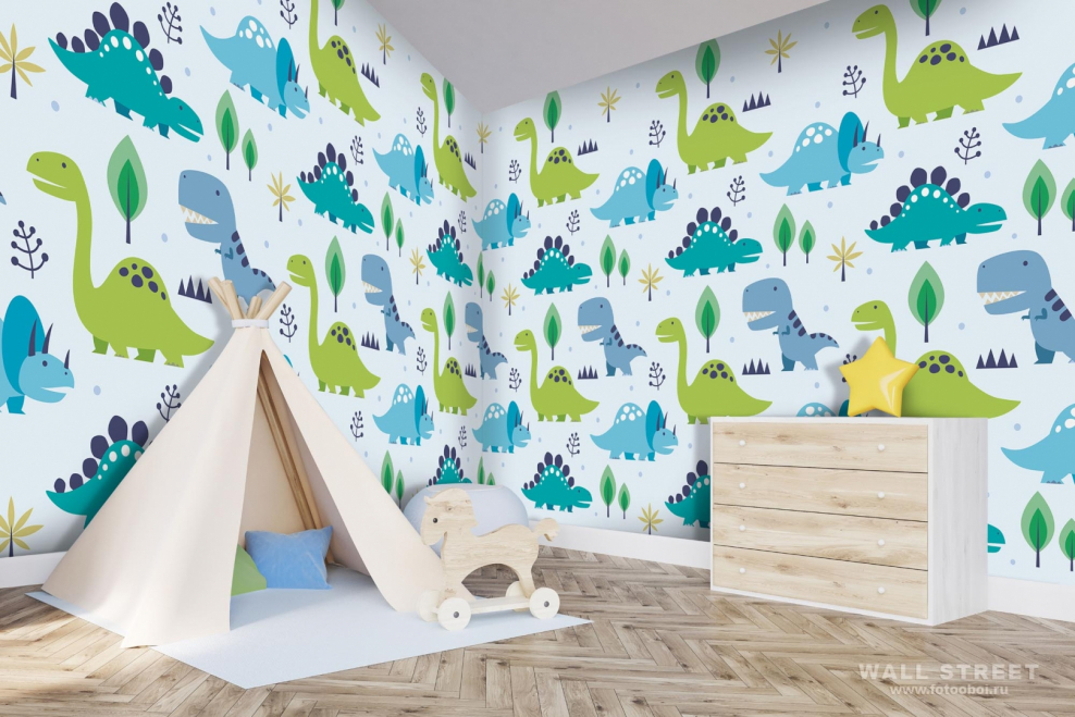 Фотообои с динозаврами для детской