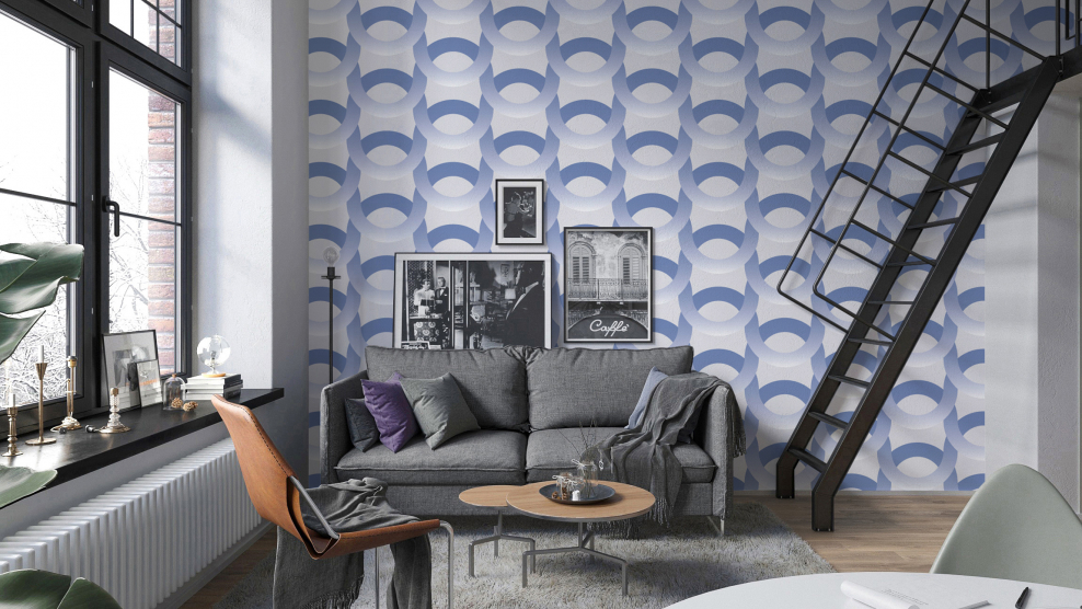 Бирюзовые обои в интерьере