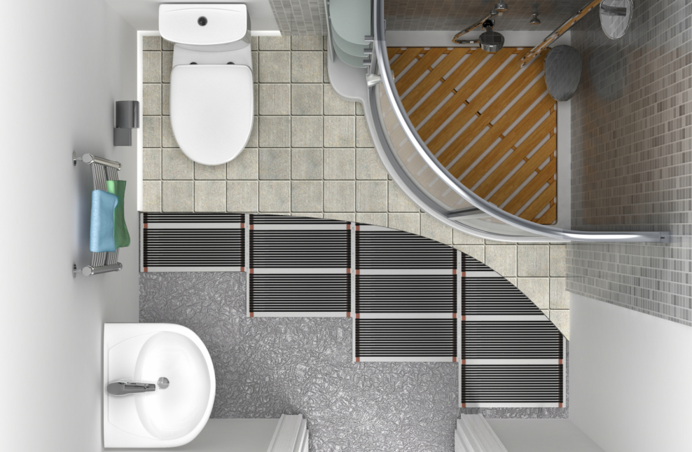 Большая ванная комната вид сверху