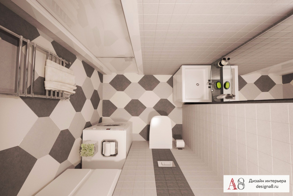 Планировка интерьера ванной вид сверху