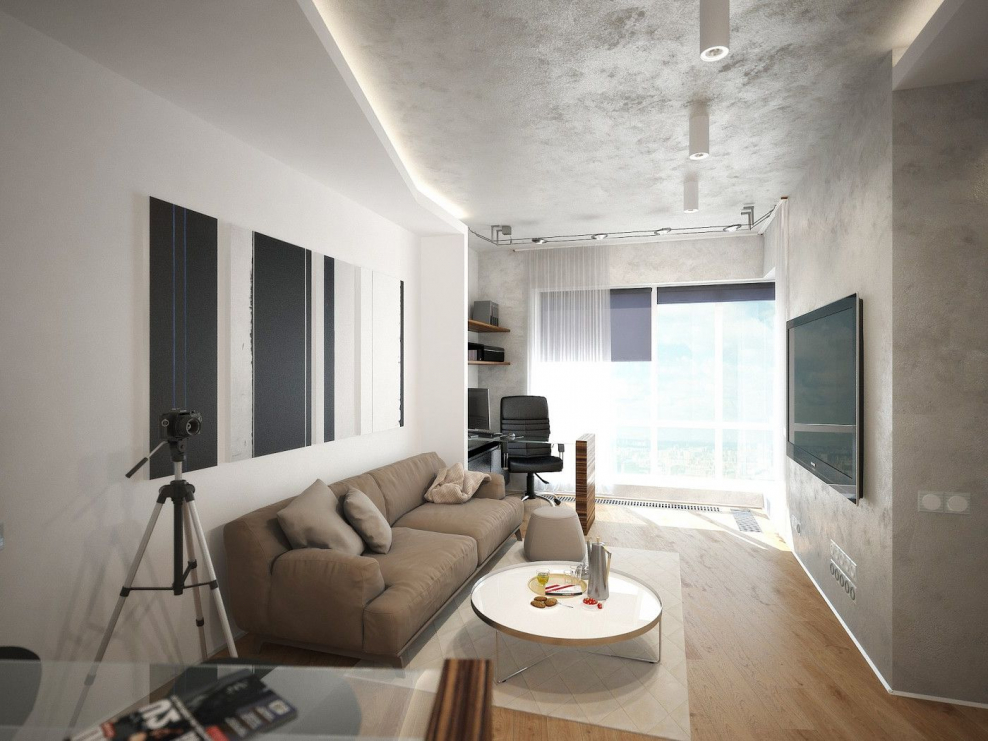 Гостиная в квартире в урбанистическом стиле