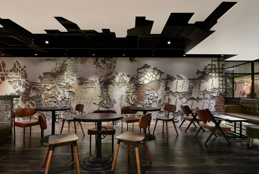 Урбанистический стиль в кафе