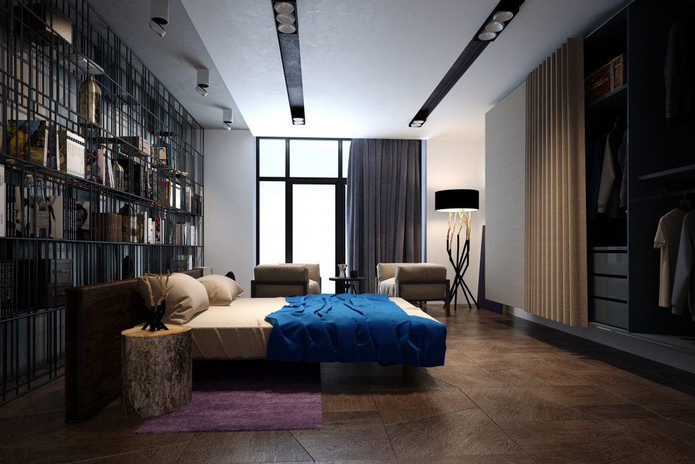 Библиотека Минимализм в спальне