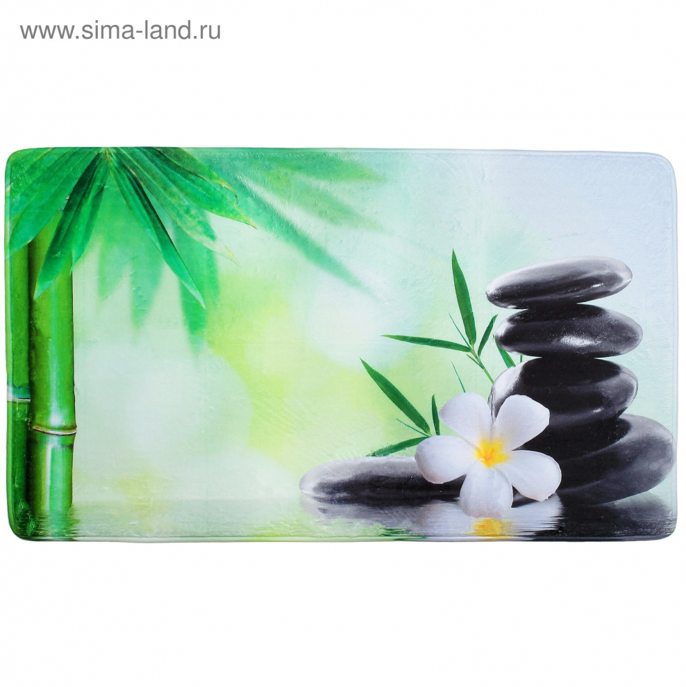 Коврик для ванной 40*60см "камни и лепестки роз" Доляна