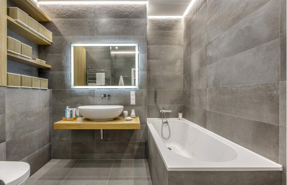 Ванная в сером стиле