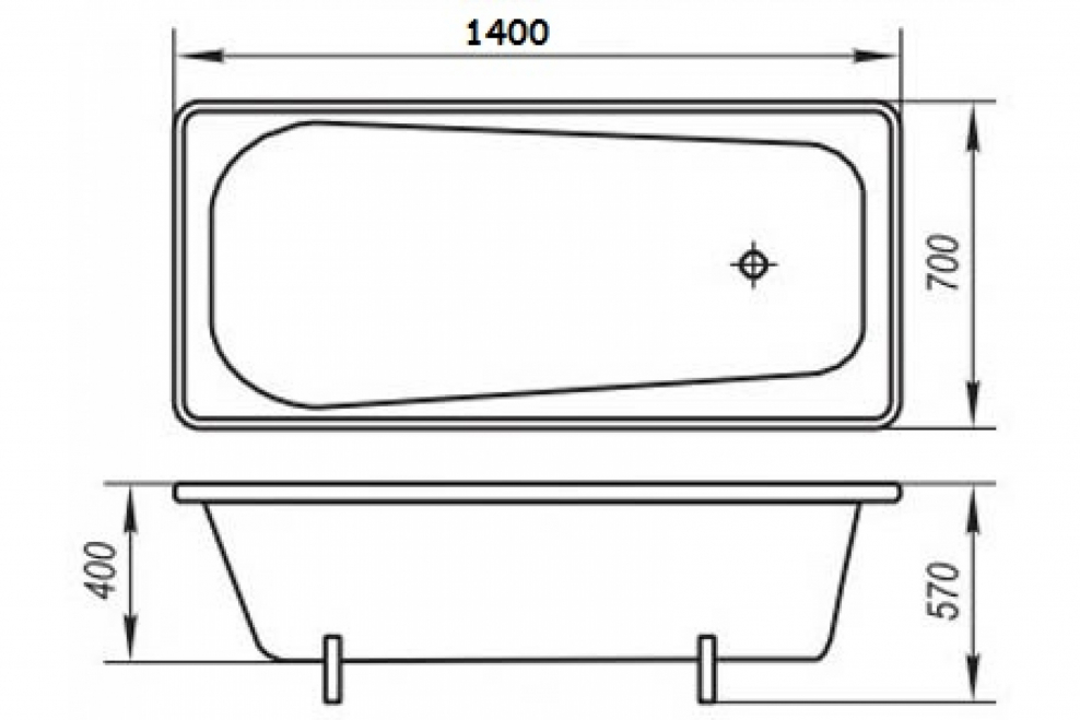 Ванна стальная 1700*700 Antika (с ножками)