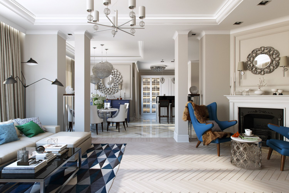 Американская Неоклассика в интерьере