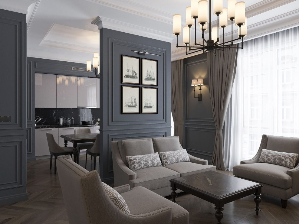 Гостиная американская Неоклассика