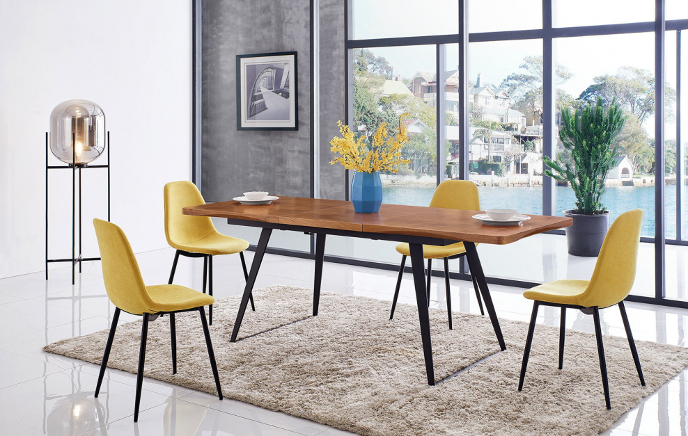 Стол ESF DT-93 белый/черный