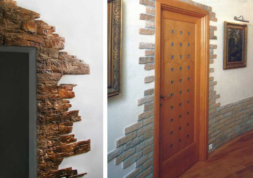 Декоративный кирпич в коридоре