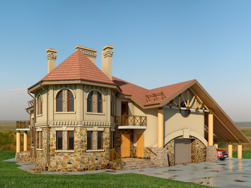 Красивые коттеджи из кирпича