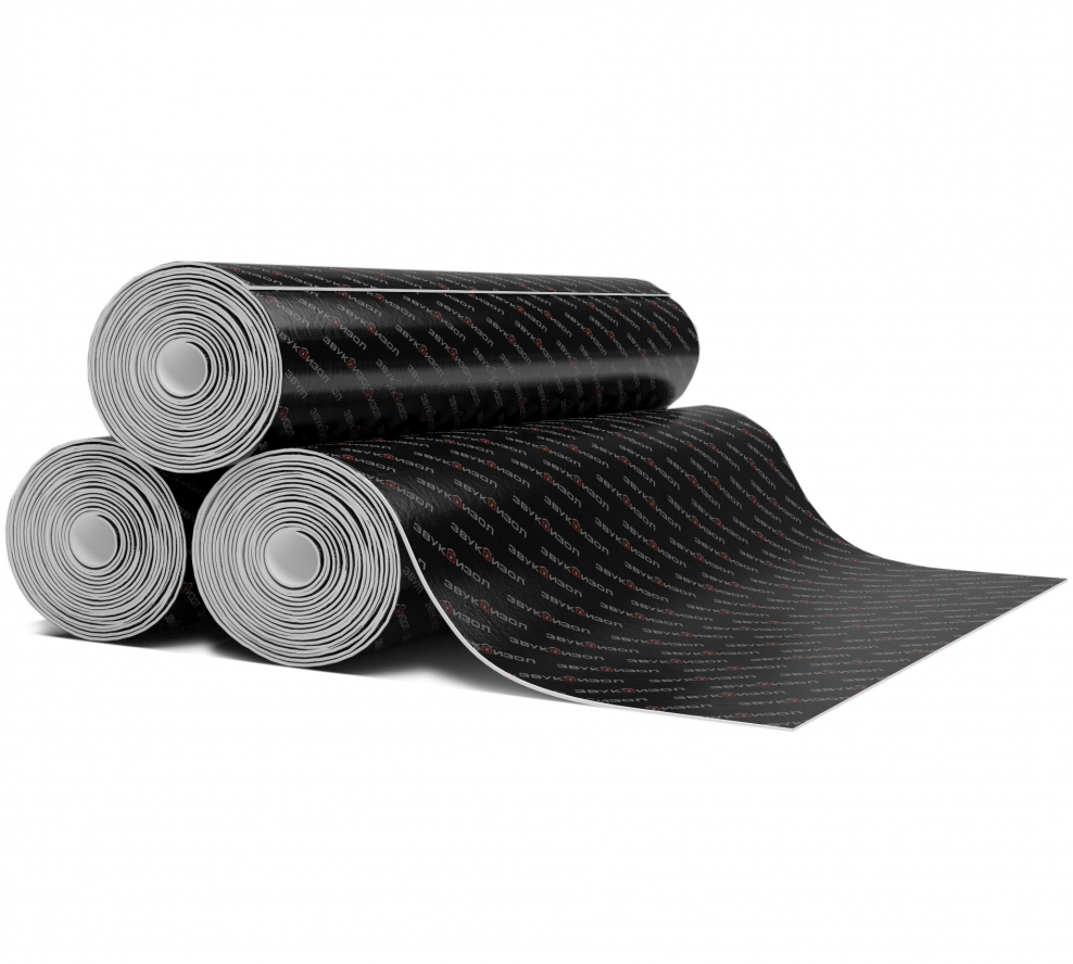 Полотно для гидро-звукоизоляции Звукоизол (15м x 1м х 4,5мм) 15м2