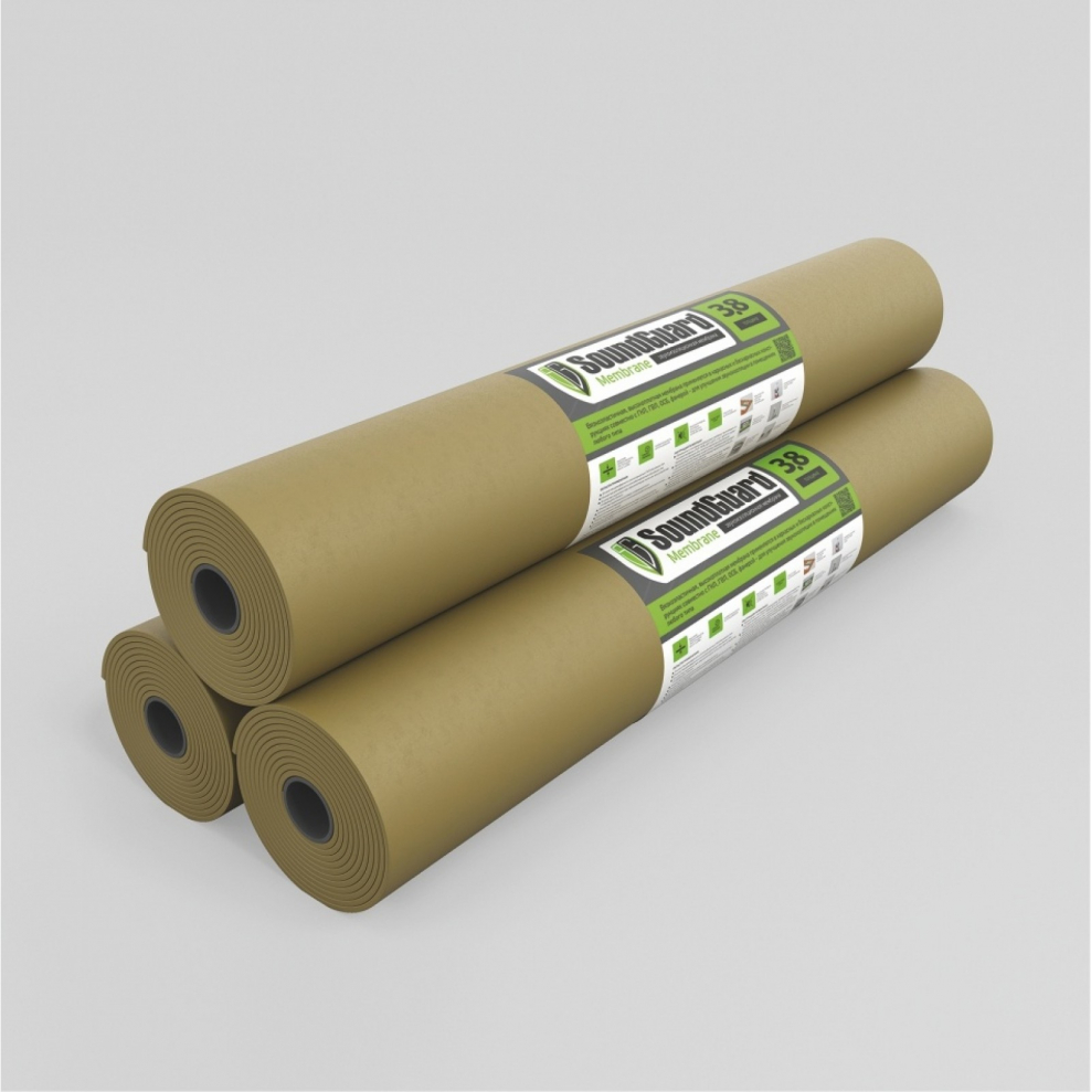Звукоизоляционная мембрана SOUNDGUARD membrane 3.9 s 2500х1200х3,9 мм (3 м2 в рул)