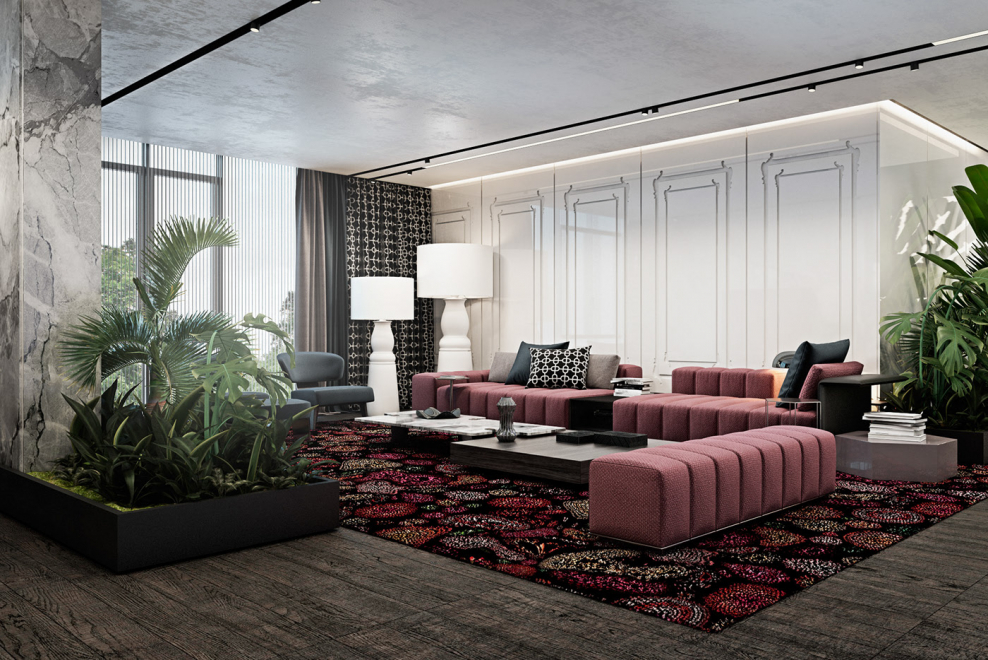 Интерьер стиль Контемпорари темный