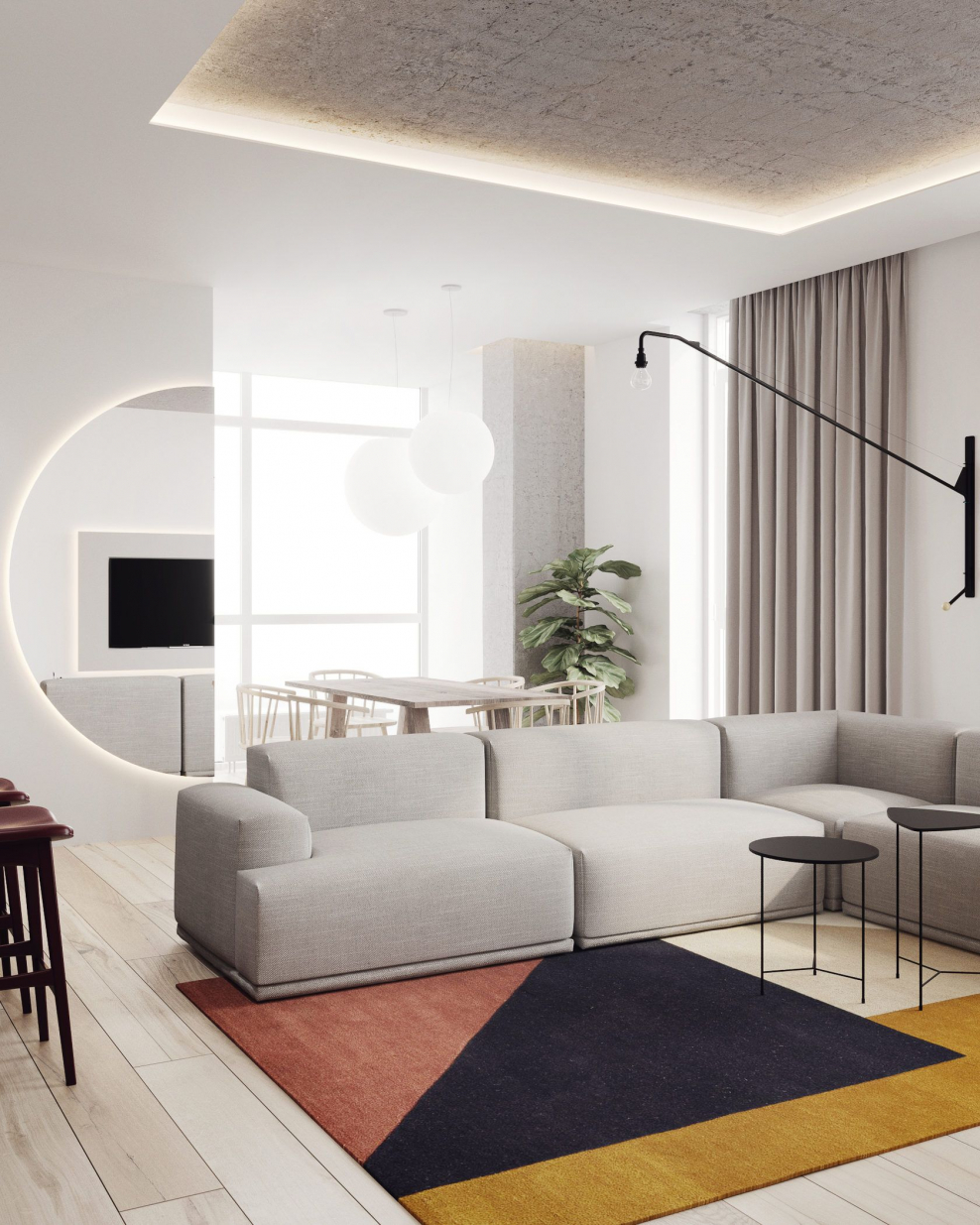 Контраст в интерьере гостиной