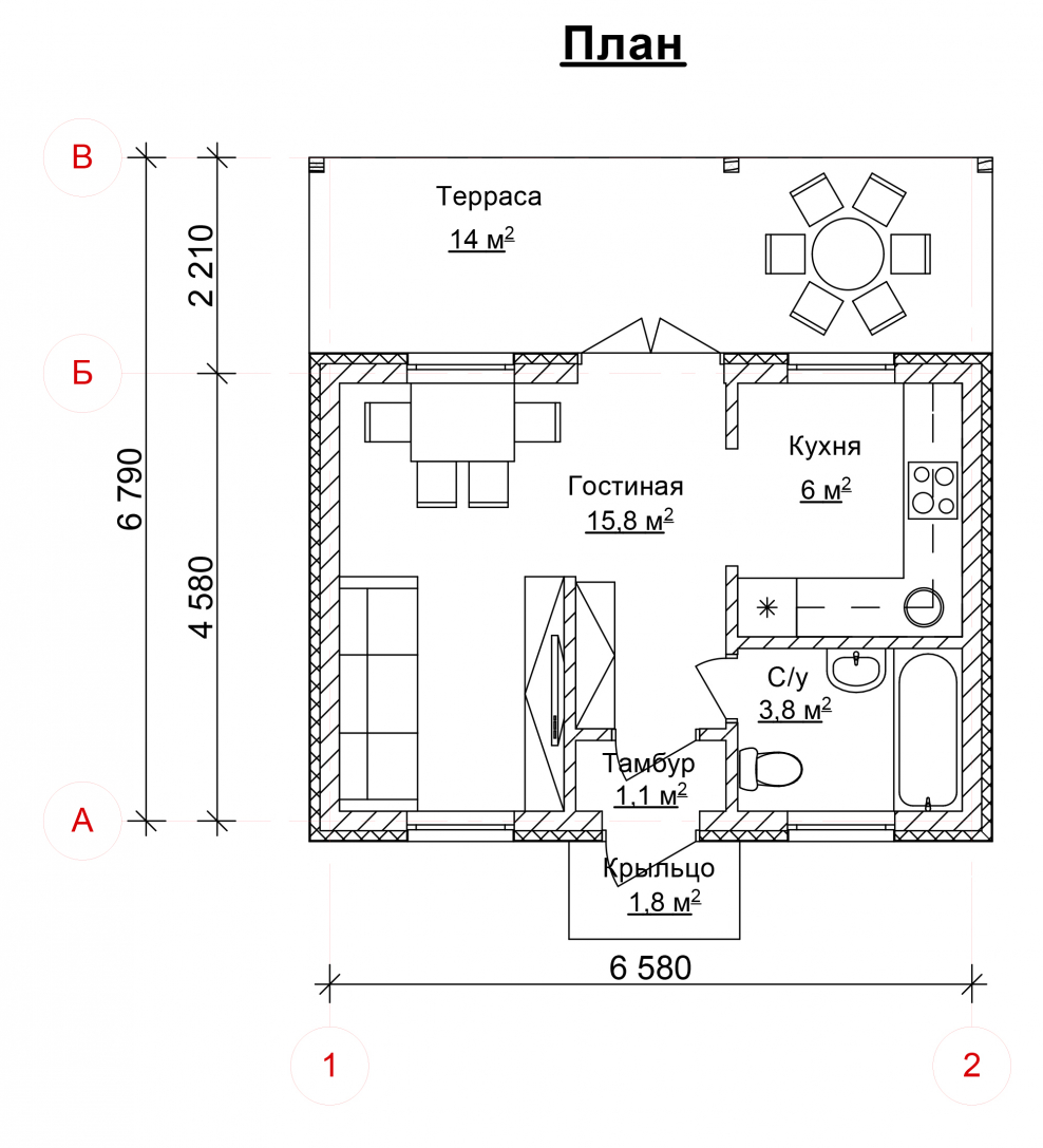 Веранда фасад план