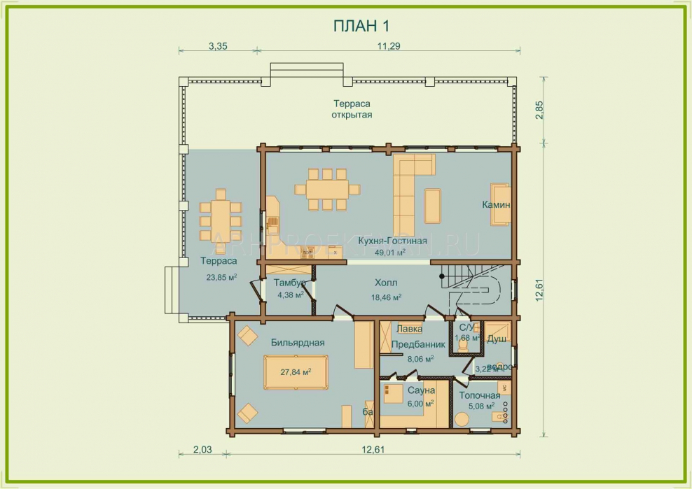 Дом эко окунь план