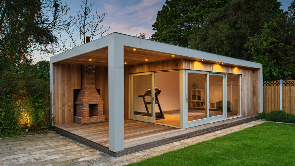 Беседка с плоской кровлей