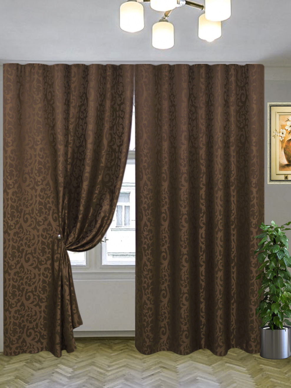 Шторы блэкаут темный шоколад