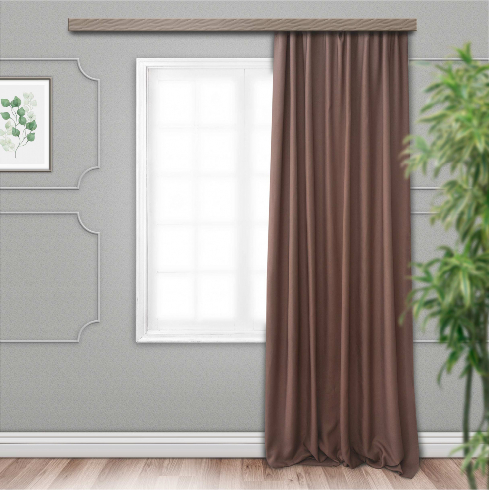 Шторы портьерные 100% блэкаут меланж какао