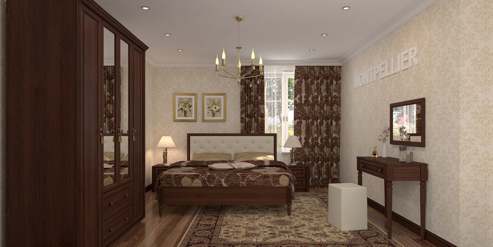 Мебель цвета орех в интерьере