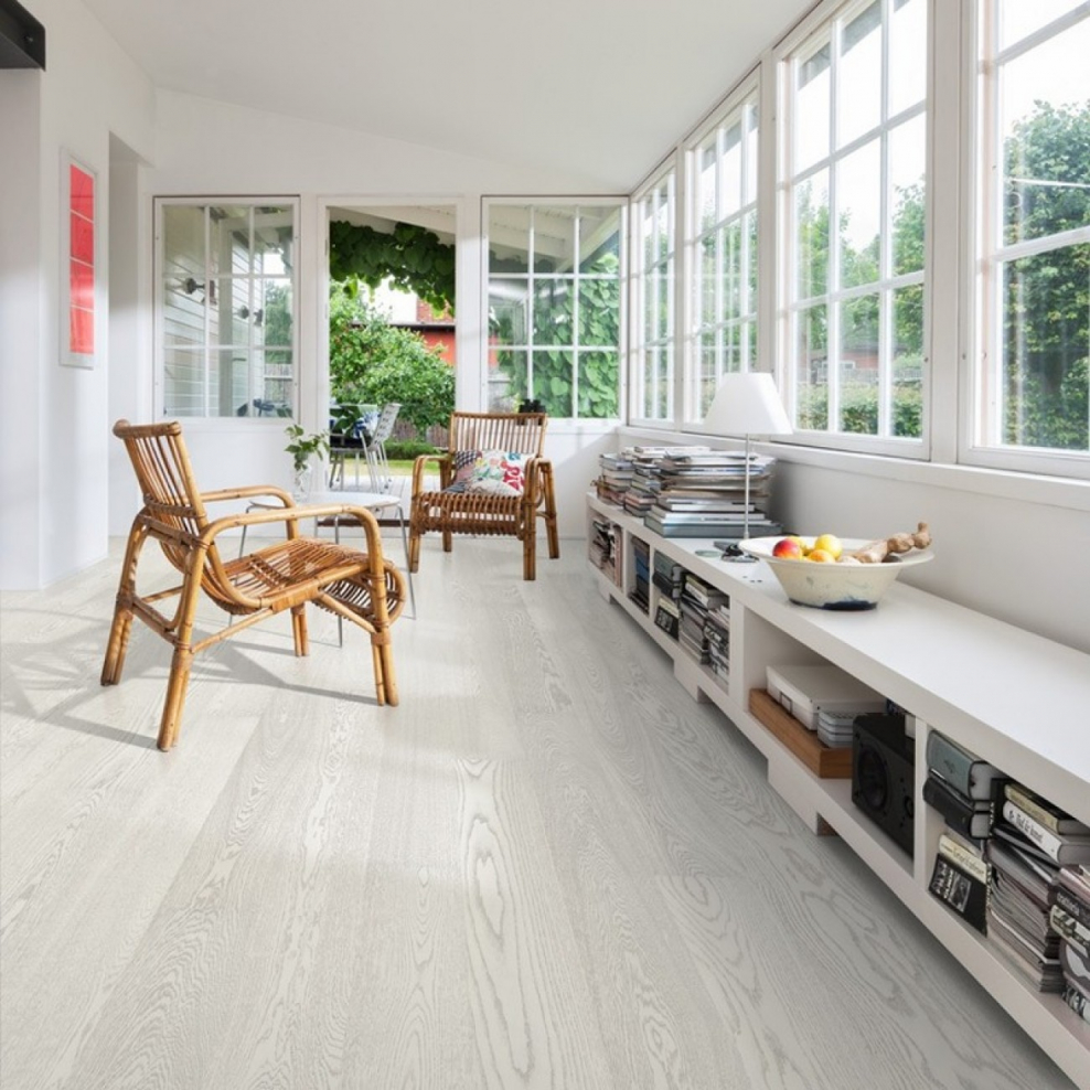 Паркетная доска Karelia Oak story 138 Polar White