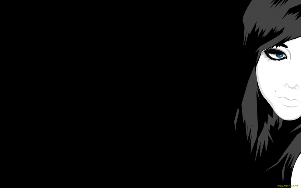 Чёрные обои для девочек