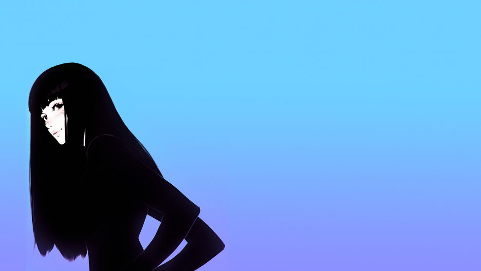 Черные обои на рабочий стол аниме девушки