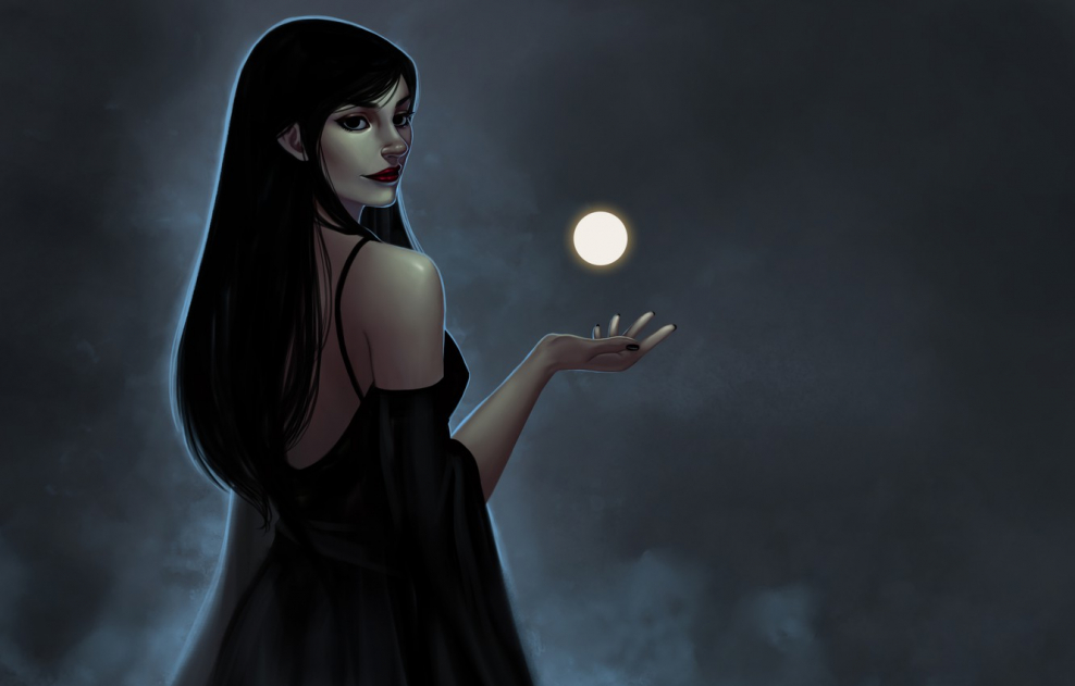 Колдунья с черными волосами