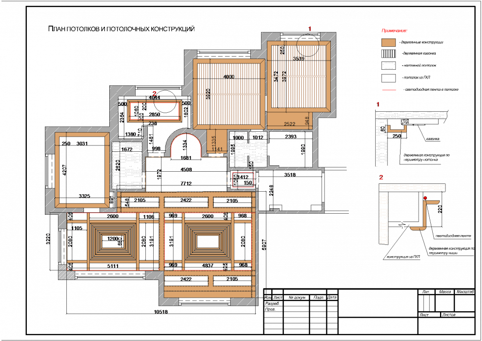 План потолка
