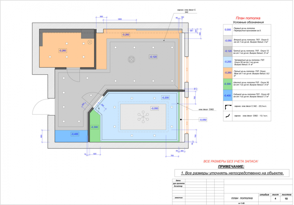 План потолка вытяжка Примечание