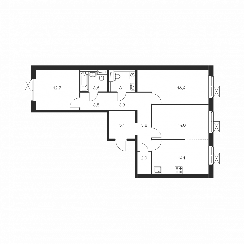 ЖК Люблинский парк планировка 2 комнатных квартир