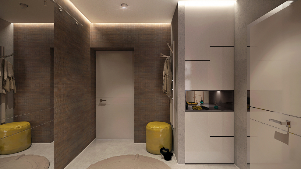 Прихожая в трехкомнатной квартире