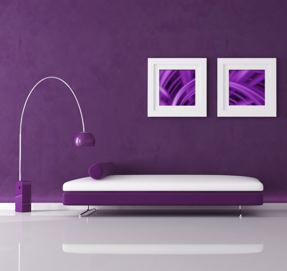 Гостиная в лавандовом цвете