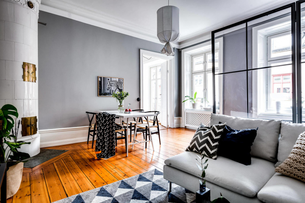 Сканди гостиная интерьер