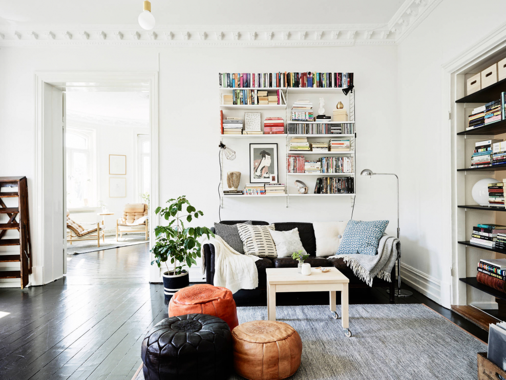 Шведский интерьер гостиной