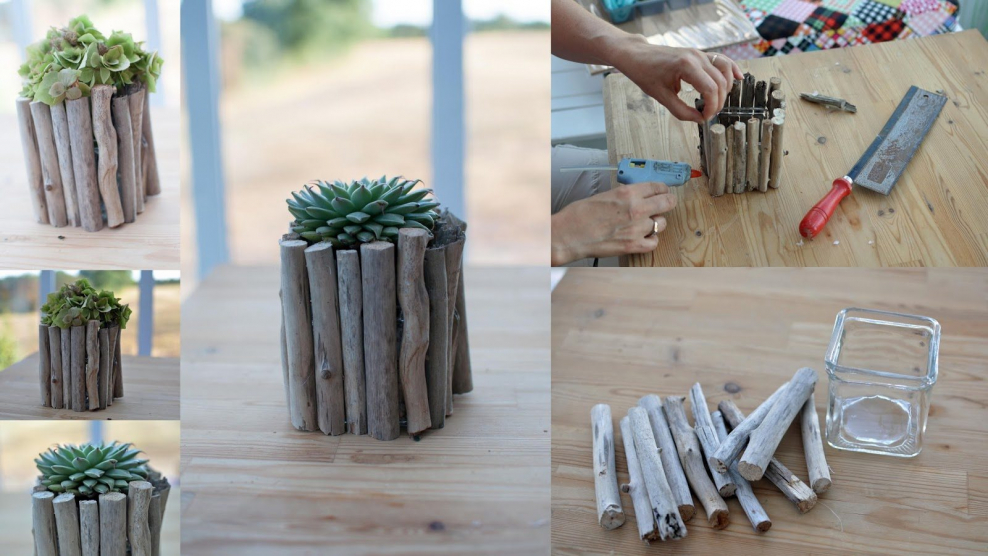 Ваза из веточек дерева