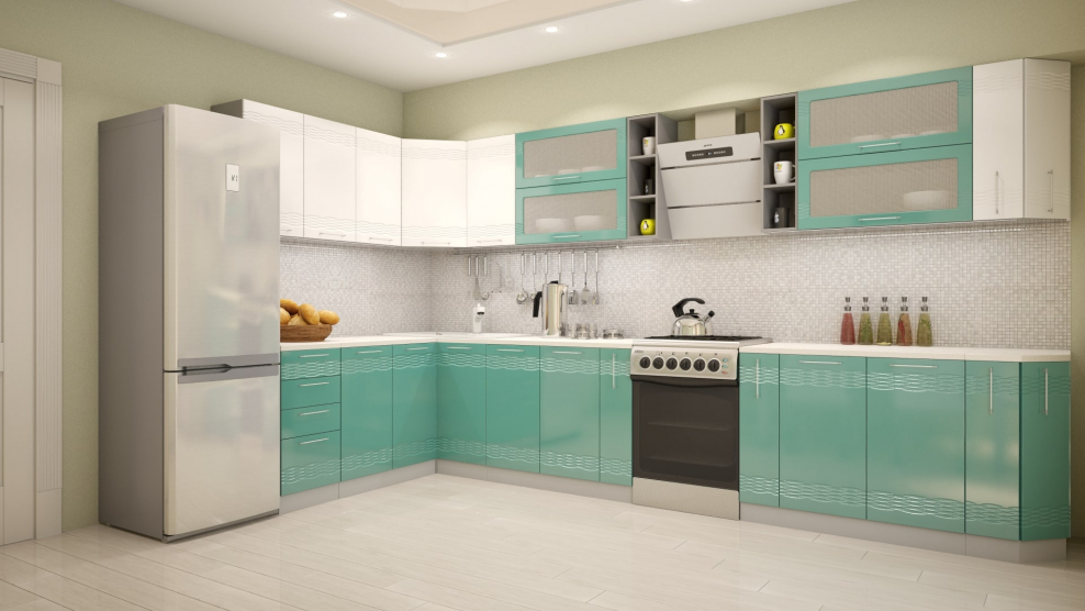 Кухня София мокко бирюза